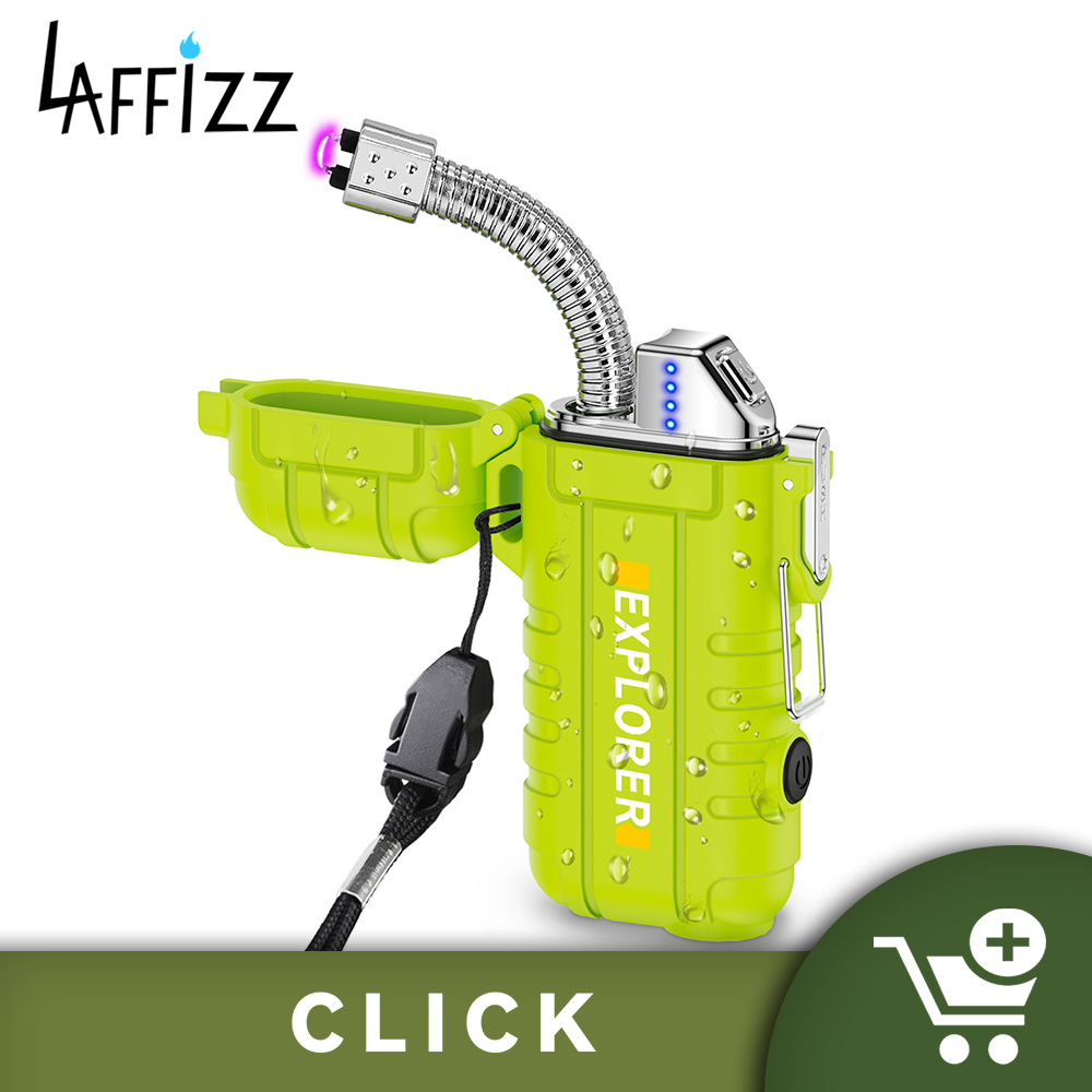 Laffizz Waterproof Lighter Flashlight Flameless Electric Arc Lighter 