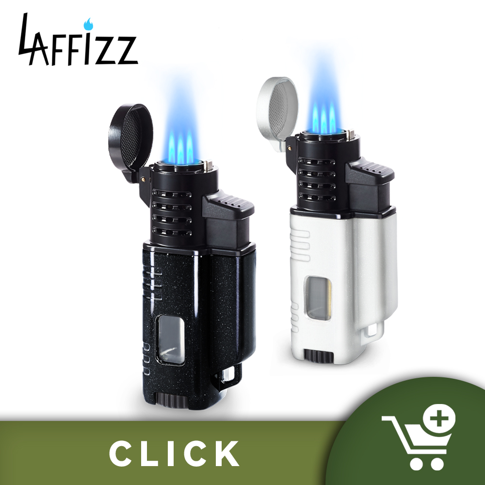 Laffizz 2 Pack Torch Lighter Triple 3 Jet Flame Adjustable Lighter