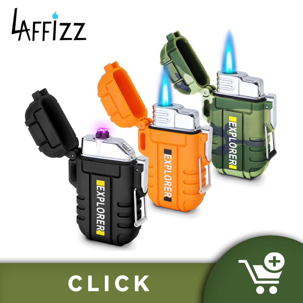 Laffizz 3 Pack Waterproof Lighter Outdoor Windproof Torch Lighter